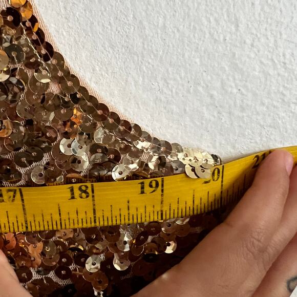 Gold Sequin Tank Top, Y2K, Clubwear, Indie Sleaze, Glam,‎ 2000s, 3X - Picture 5 of 6